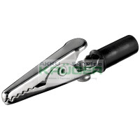 Krokodilklemme mit Schraube, Schwarz - L gallery