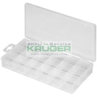 Plastikleerbox mit 18 Fächern, Tran gallery